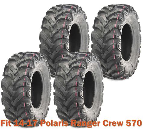 14-17 Polaris Ranger Crew 570 Full Set 4 ATV tires 25x10-12 P341 Deep ...