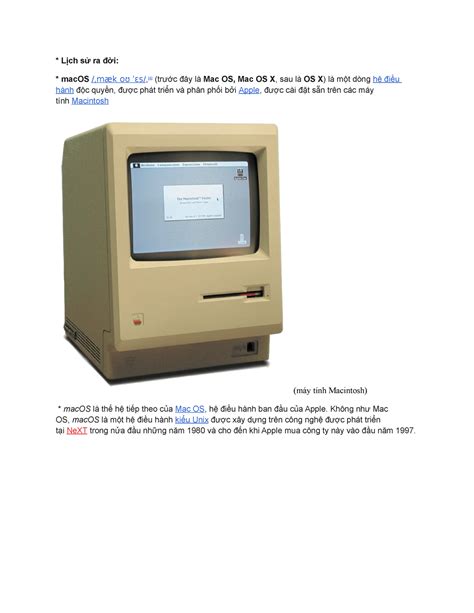 Tìm Hiểu Về Hệ điều Hành Mac Os Lịch Sử Ra đời Macos ˌmæk Oʊ ˈɛs [4] Trước đây Là Mac Os