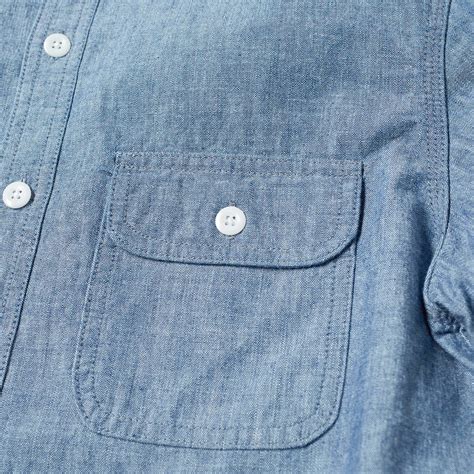 Beams Plus Chambray Work Shirt Blue Chambray End