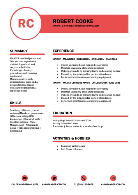 Janitor Resume: [Free Guidelines & Downloadable Sample]