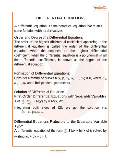 Jee Main Advanced Mathematicsdifferential Equation Notes Part4