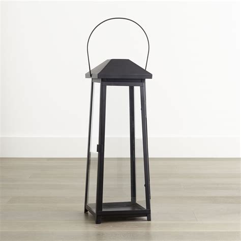 Petaluma Black Metal Outdoor Lantern 28 Crate And Barrel Havenly