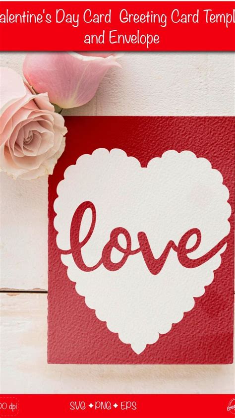 Valentine Card Svg Heart Card Svg Template Love Cards Greeting Card