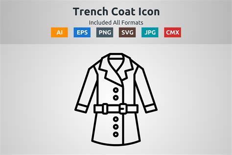 Trench Coat Vector Outline Icon Gráfico Por Abidehtisham198 · Creative