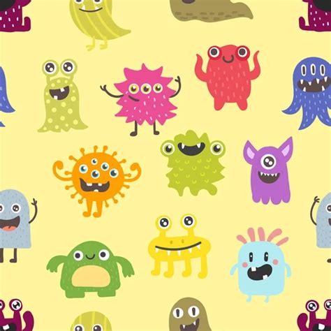 Cute monsters pattern — Stock Vector © corneliap #6539832