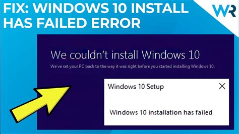 FIX Windows 10 Installation Has Failed Error YouTube