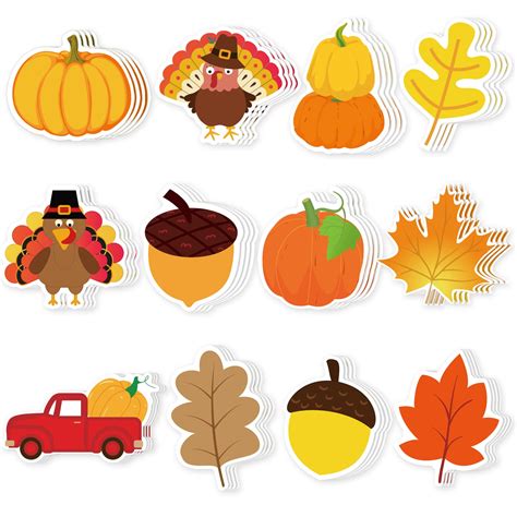 Buy 72 Pieces Thanksgiving Cutouts Pumpkin Turkey Leaves Acorn Cutouts Autumn Bulletin Board