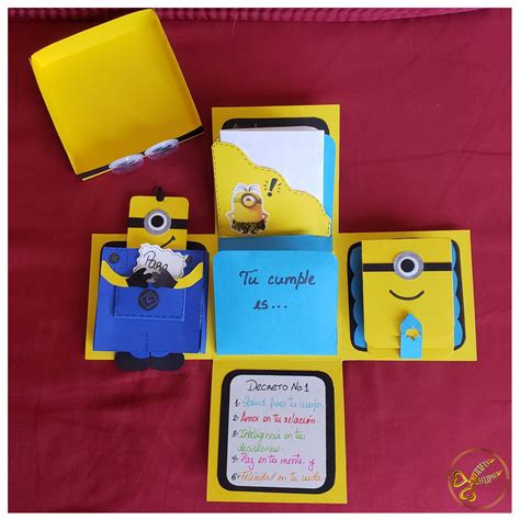 Cajita Explosiva Minion Tarjeta De Cumplea Os Tarjeta De Minion