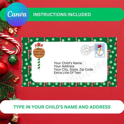 Editable Santa Letter Envelope Template Cassie Smallwood