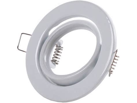 Aro Foco Downlight Circular GREENICE Basculante Vepa Aço 90mm Branco