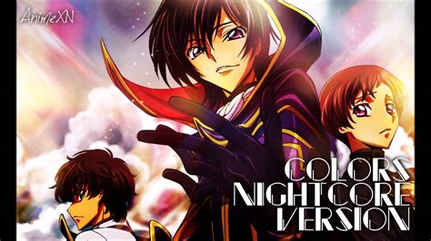 Code Geass Opening 1 Colors Nightcore Version Youtube