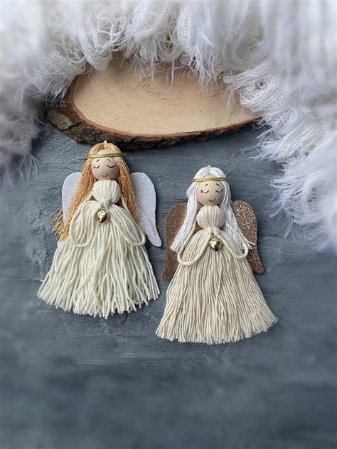 Handmade Macrame Angel, Christmas Angel Figurine, Macrame Christmas Tree Ornament, Boho Macrame ...