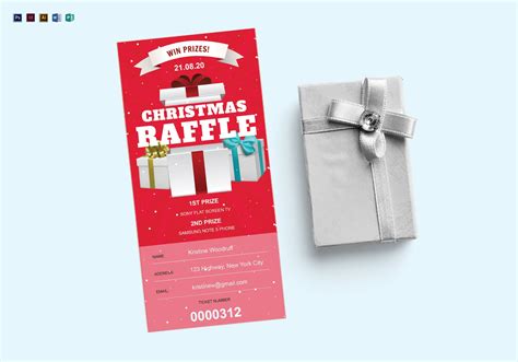 Christmas Raffle Ticket Design Template in PSD, Word, Publisher ...