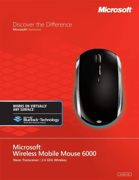 Microsoft Wireless Mobile Mouse 6000 Nano Transceiver - Lomax