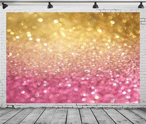 Amazon CORFOTO 9x6ft Fabric Golden And Pink Backdrop Photography