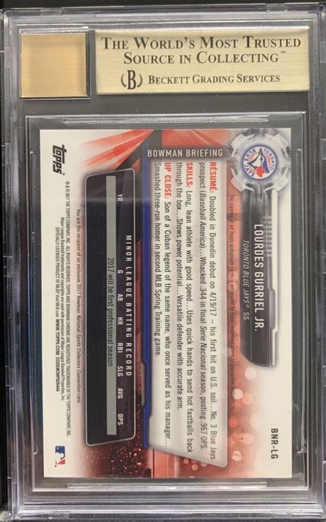 2017 Bowman Chrome National Auto Refractor BGS 9 5 Lourdes Gurriel Jr