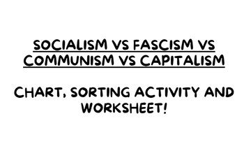 Communism Vs Fascism Vs Socialism Vs Capitalism Chart And Activity