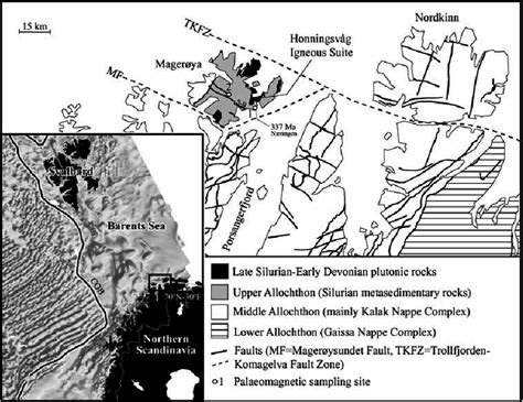 Simplified Tectonostratigraphic Map Of Northwestern Finnmark And