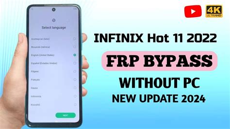 Infinix Hot Frp Bypass Without Pc All Infinix Google Account