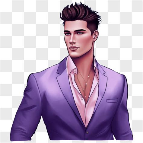 Descarga Hombre En Elegante Traje Morado Con Collares Png En L Nea