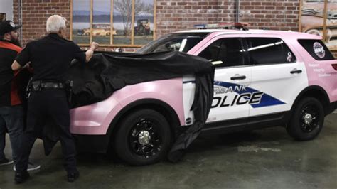 Burbank Police Local Business Turn Patrol Car Pink To Support Breast