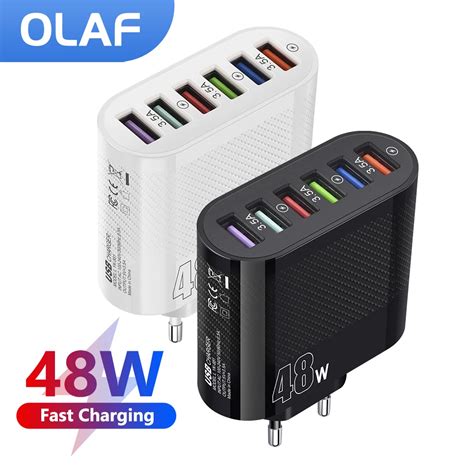 Olaf Cargador R Pido Con 6 Puertos USB Adaptador De Carga 6 En 1 48W