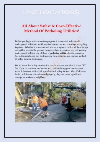 Safest And Cost Effective Method Of Potholing Utilities