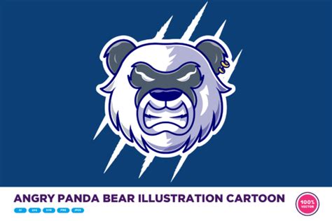 Angry Panda Bear Illustration Cartoon Grafika Przez Catalyststuff