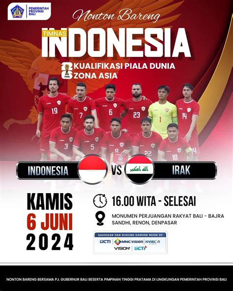 Jangan Lewatkan Kualifikasi Piala Dunia Zona ASIA INDONESIA Vs IRAK