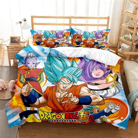 3 Pieces Anime Dragon Ball Z Duvet Cover And Pillow Shams For Bedroom