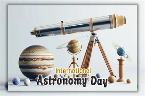 Dia Internacional da Astronomia Telescópio observando o céu e fundo de