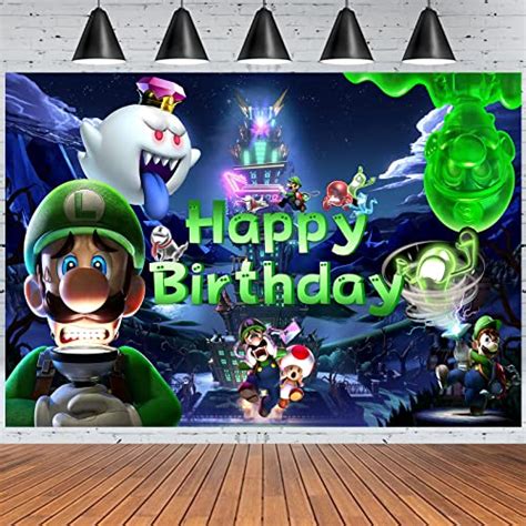 Luigi Mansion Birthday Party Supplies Happy Birthday Backdrop For Game