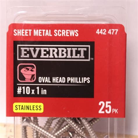 Pk Everbilt Phillips Oval Head Sheet Metal Screws Stainless Steel