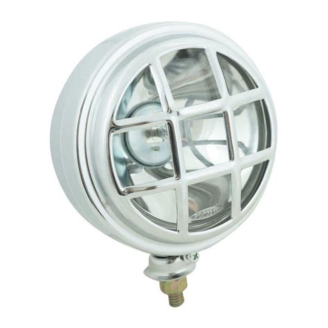 Farol Auxiliar Milha Neblina Cromado Grade Lente Lisa Cristal