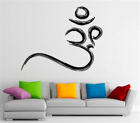 Om Symbol Wall Decal Indian Design Vinyl Stickers Buddhism