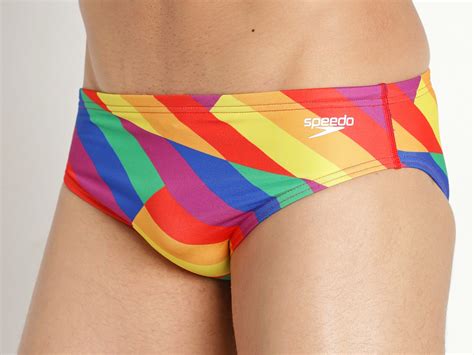 Speedo One Printed Rainbow Pride Swim Brief Sliced Squares 705200p 900