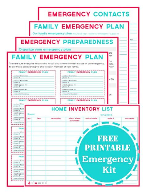 Free Emergency Kit Printables 247 Moms