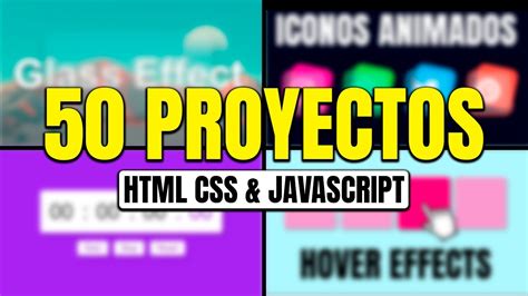 50 PROYECTOS COMPLETOS CON HTML CSS Y JAVASCRIPT YouTube