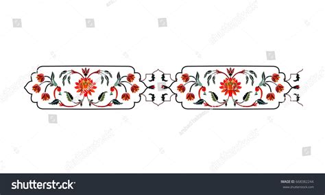 Taj Mahal Ornamental Stock Vector (Royalty Free) 668382244 | Shutterstock