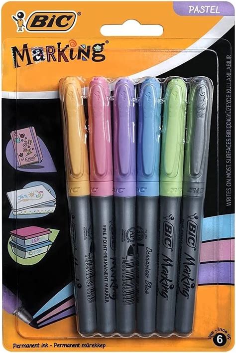 Amazon Bic Permanent Markers Fine Assorted Colours Pens Pack Of