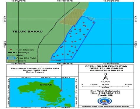 Gambar 1 Peta Lokasi Penelitian Dan Pengambilan Sampel Meiofauna