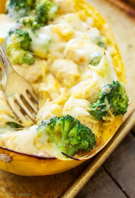 Cheesy Chicken And Broccoli Stuffed Spaghetti Squash Recipe Runner