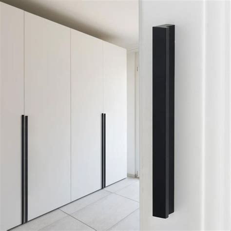 Black Silver Wardrobe Door Handle Modern Minimalist Black Cabinet