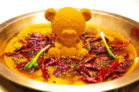 Hot Pot Bottom Material Bear Hot Pot Background Dishes Food Court Hot Pot Background Image