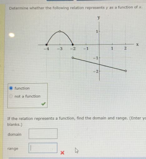 Solved Determine Whether The Following Relation Represents Y As A Function Of X Function Not A