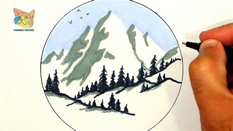 Comment Dessiner Un Paysage De Montagne Enneig E Youtube