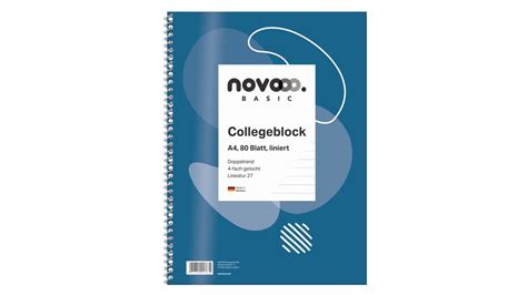 Novooo Collegeblock Din A Lineatur Liniert Blatt M C Geiz