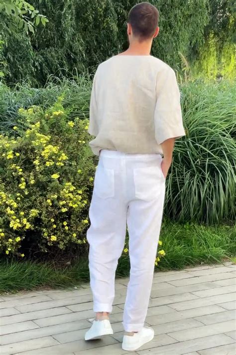 Absolvent Exotic Secvenţă Mens White Linen Pants Sută Vraja Dans