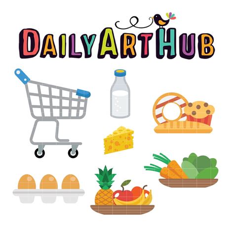 Grocery Items Clip Art Set Daily Art Hub Graphics Alphabets And Svg