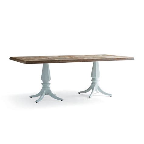 Avery Teak Top Table In White Finish Frontgate Dining Table